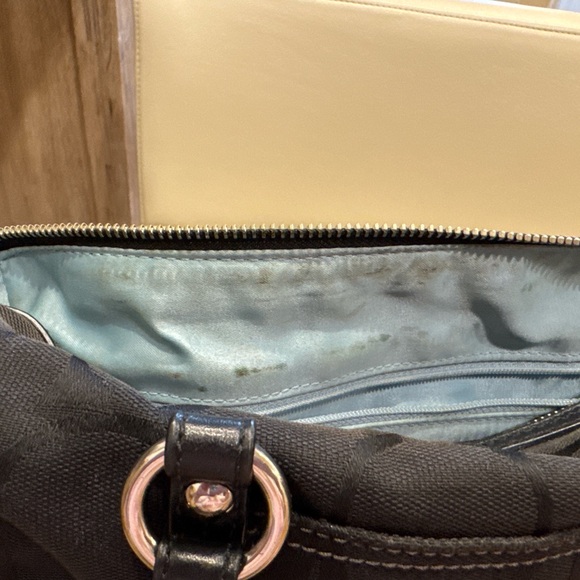 Women's Black and Silver Coach Leather Handbag - Picture 4 of 4